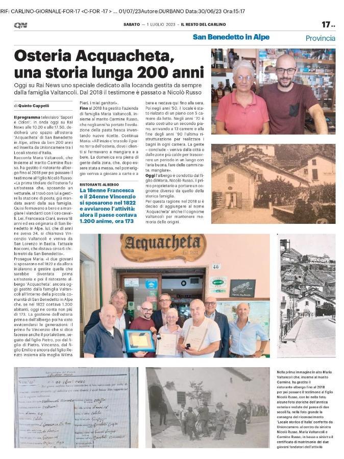 Acquacheta Valtancoli Hotel B&B San Benedetto in Alpe Eksteriør bilde